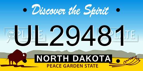 UL29481 North Dakota License Plate