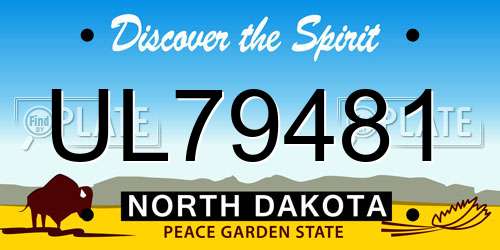 UL79481 North Dakota License Plate