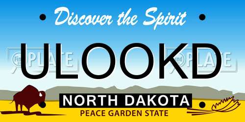 ULOOKD North Dakota License Plate