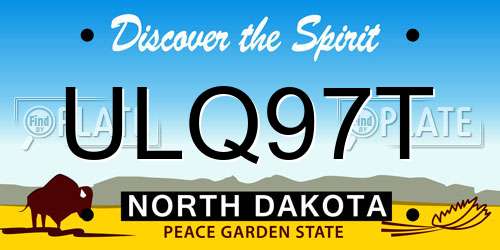 ULQ97T North Dakota License Plate