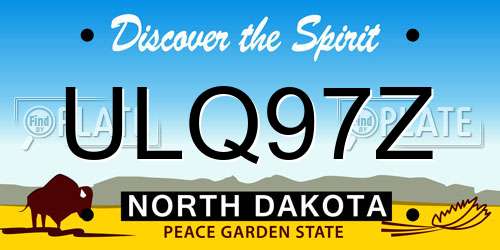ULQ97Z North Dakota License Plate