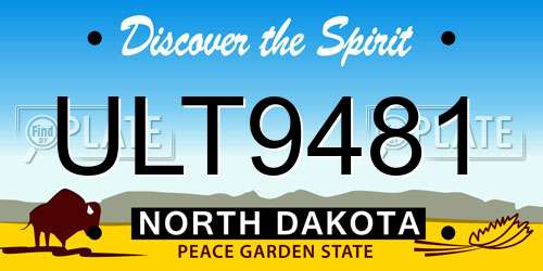 ULT9481 North Dakota License Plate