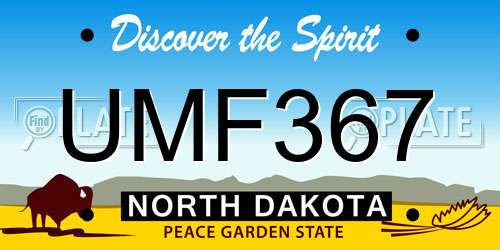 UMF367 North Dakota License Plate