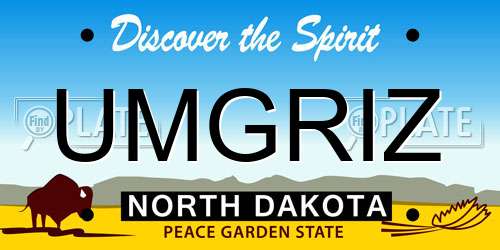 UMGRIZ North Dakota License Plate