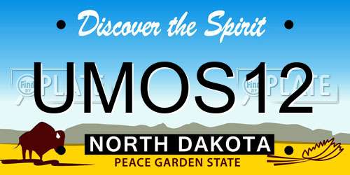 UMOS12 North Dakota License Plate