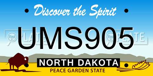 UMS905 North Dakota License Plate