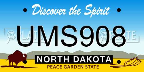 UMS908 North Dakota License Plate