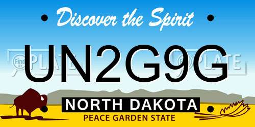 UN2G9G North Dakota License Plate