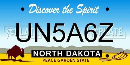 UN5A6Z North Dakota License Plate