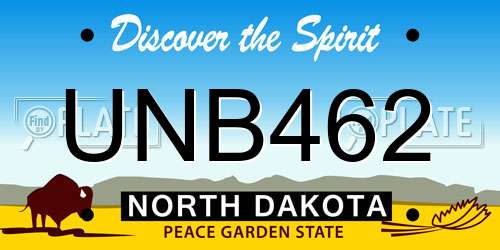 UNB462 North Dakota License Plate