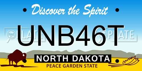 UNB46T North Dakota License Plate