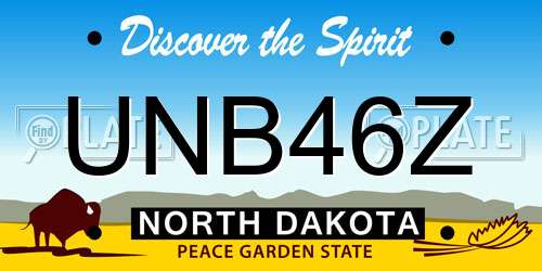 UNB46Z North Dakota License Plate