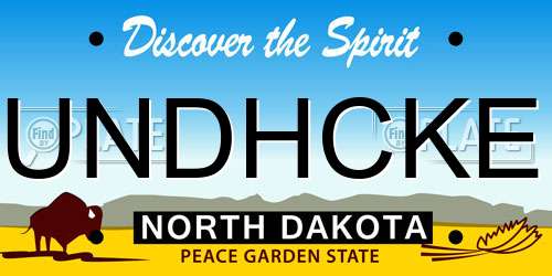 UNDHCKE North Dakota License Plate