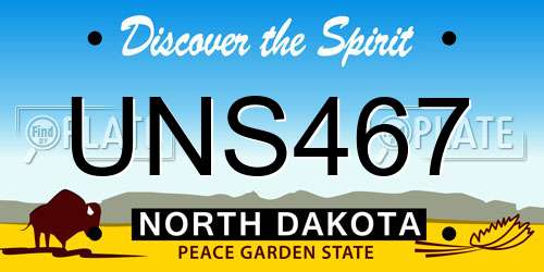 UNS467 North Dakota License Plate