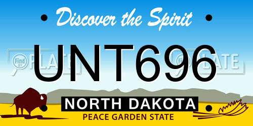 UNT696 North Dakota License Plate