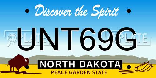 UNT69G North Dakota License Plate