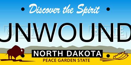 UNWOUND North Dakota License Plate