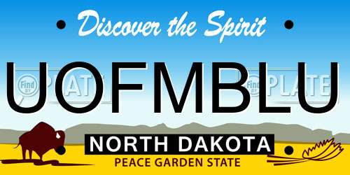 UOFMBLU North Dakota License Plate