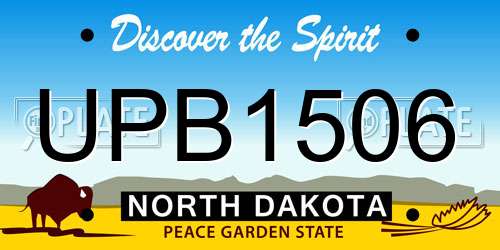 UPB1506 North Dakota License Plate