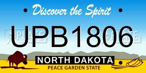 UPB1806 North Dakota License Plate