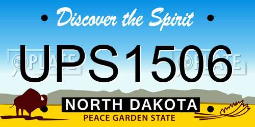 UPS1506 North Dakota License Plate
