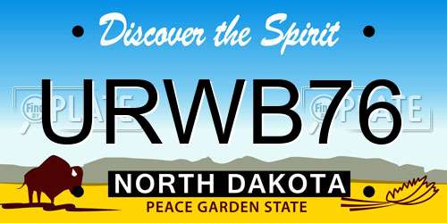 URWB76 North Dakota License Plate