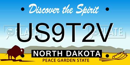 US9T2V North Dakota License Plate