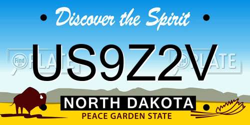 US9Z2V North Dakota License Plate