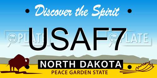 USAF7 North Dakota License Plate