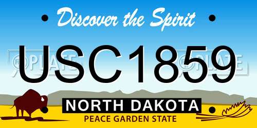 USC1859 North Dakota License Plate