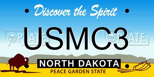 USMC3 North Dakota License Plate