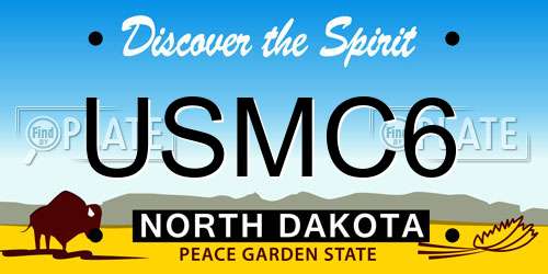 USMC6 North Dakota License Plate