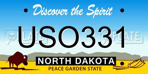 USO331 North Dakota License Plate