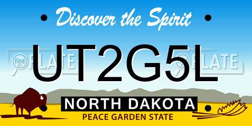 UT2G5L North Dakota License Plate