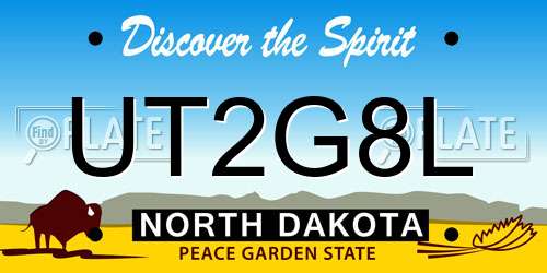 UT2G8L North Dakota License Plate