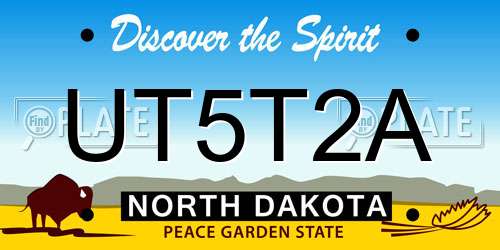 UT5T2A North Dakota License Plate