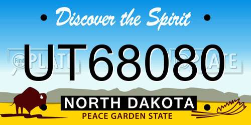 UT68080 North Dakota License Plate