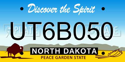UT6B050 North Dakota License Plate