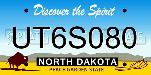 UT6S080 North Dakota License Plate