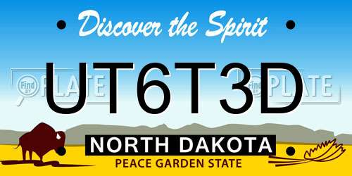UT6T3D North Dakota License Plate