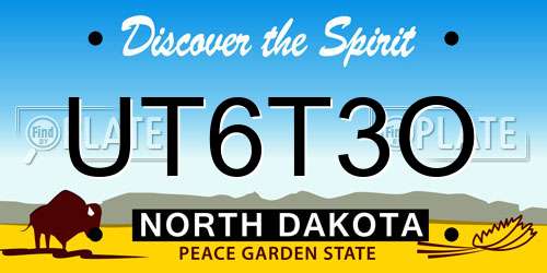 UT6T3O North Dakota License Plate