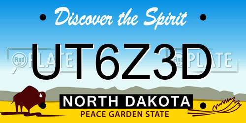 UT6Z3D North Dakota License Plate
