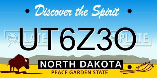 UT6Z3O North Dakota License Plate