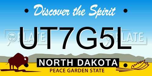 UT7G5L North Dakota License Plate