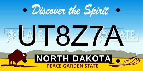 UT8Z7A North Dakota License Plate