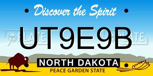 UT9E9B North Dakota License Plate