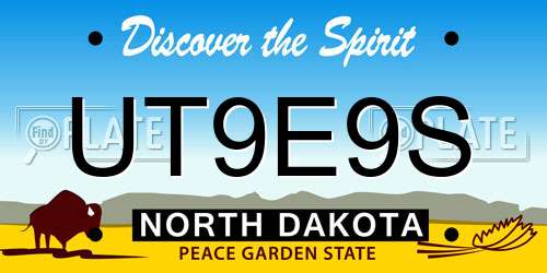 UT9E9S North Dakota License Plate