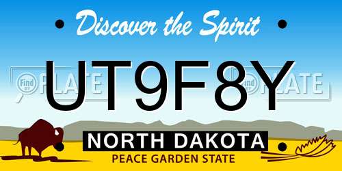 UT9F8Y North Dakota License Plate