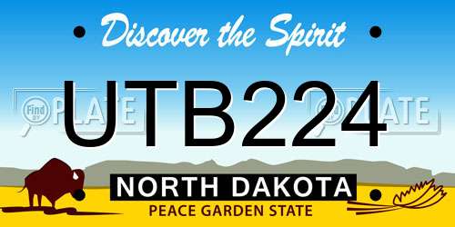 UTB224 North Dakota License Plate