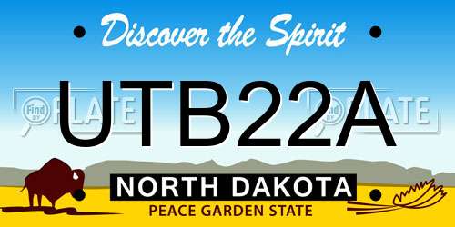 UTB22A North Dakota License Plate
